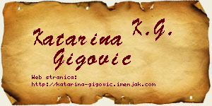 Katarina Gigović vizit kartica